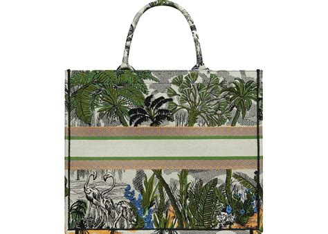 dior toile small tote green.